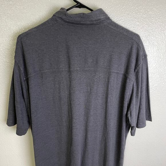 Gramicci NPT Hemp Cotton Shirt Mens Large Gray Short Sleeve Button Up Casual - Picture 6 of 8